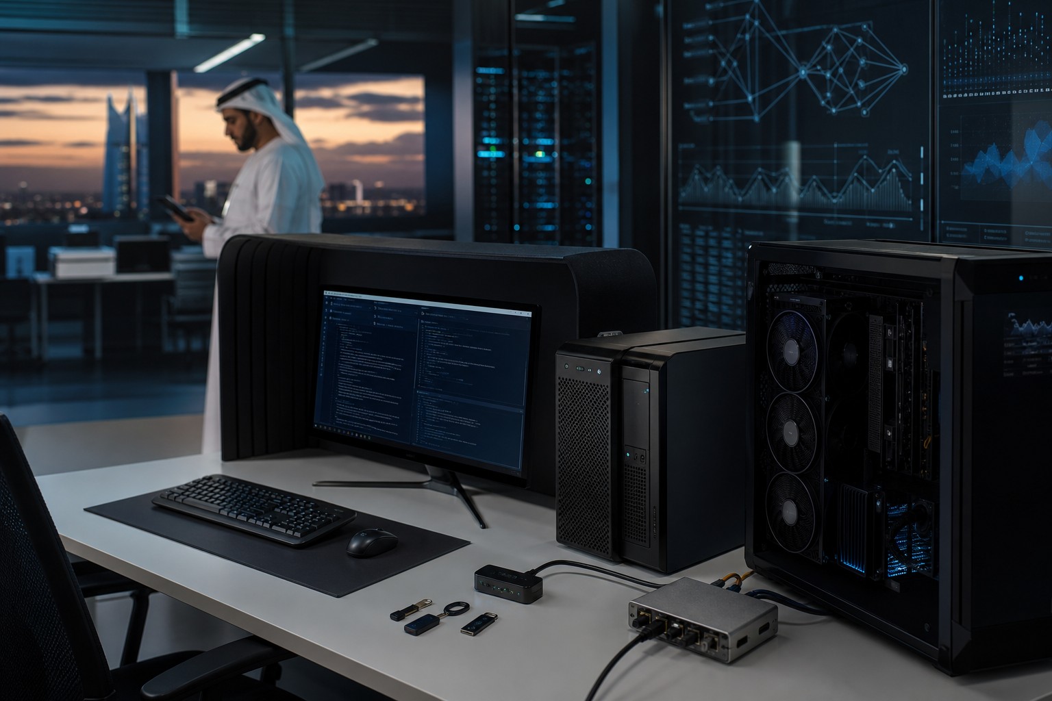Governed AI sandbox lab with isolated workstation and private compute