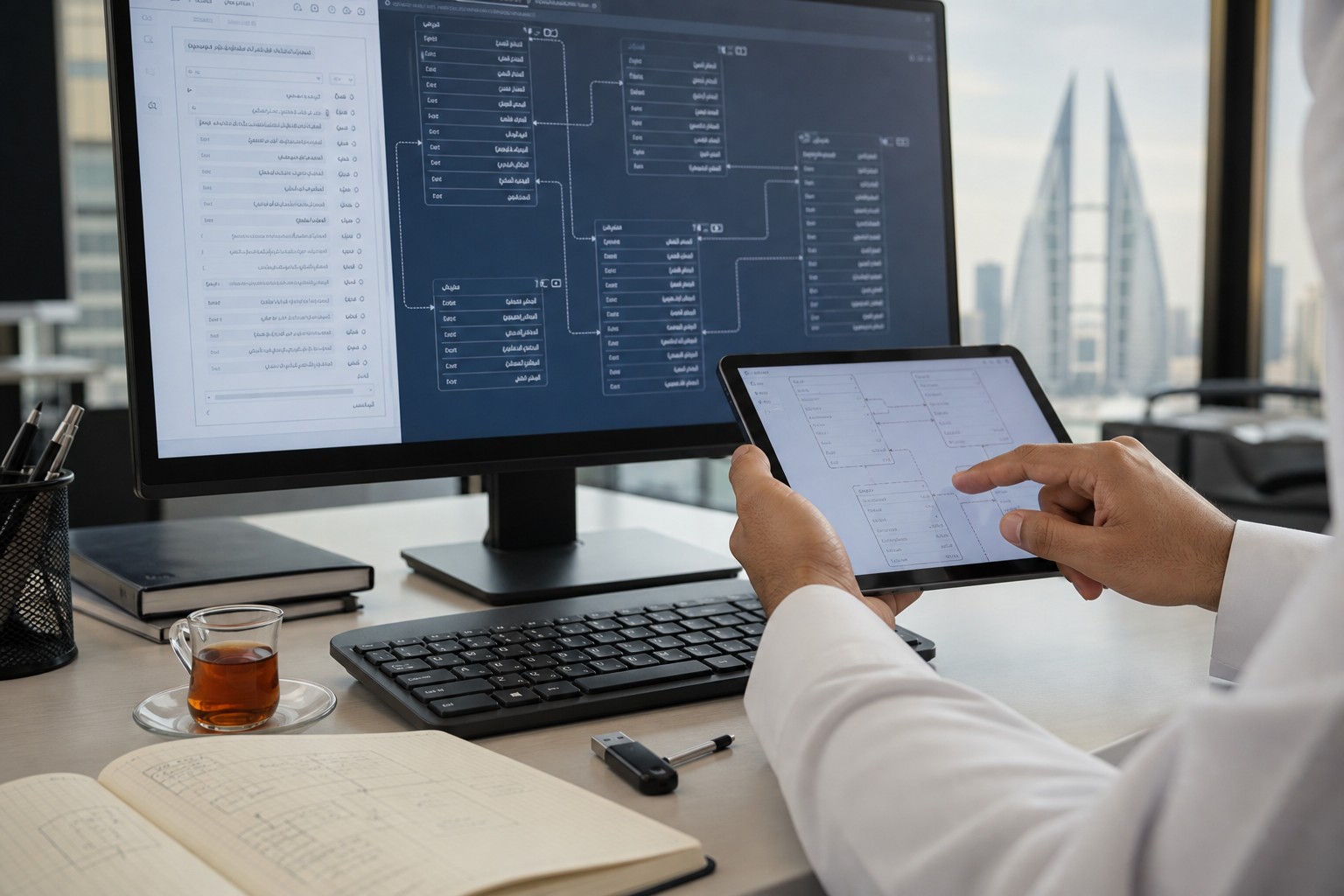 Bilingual Arabic and English data standards workspace with schema tools