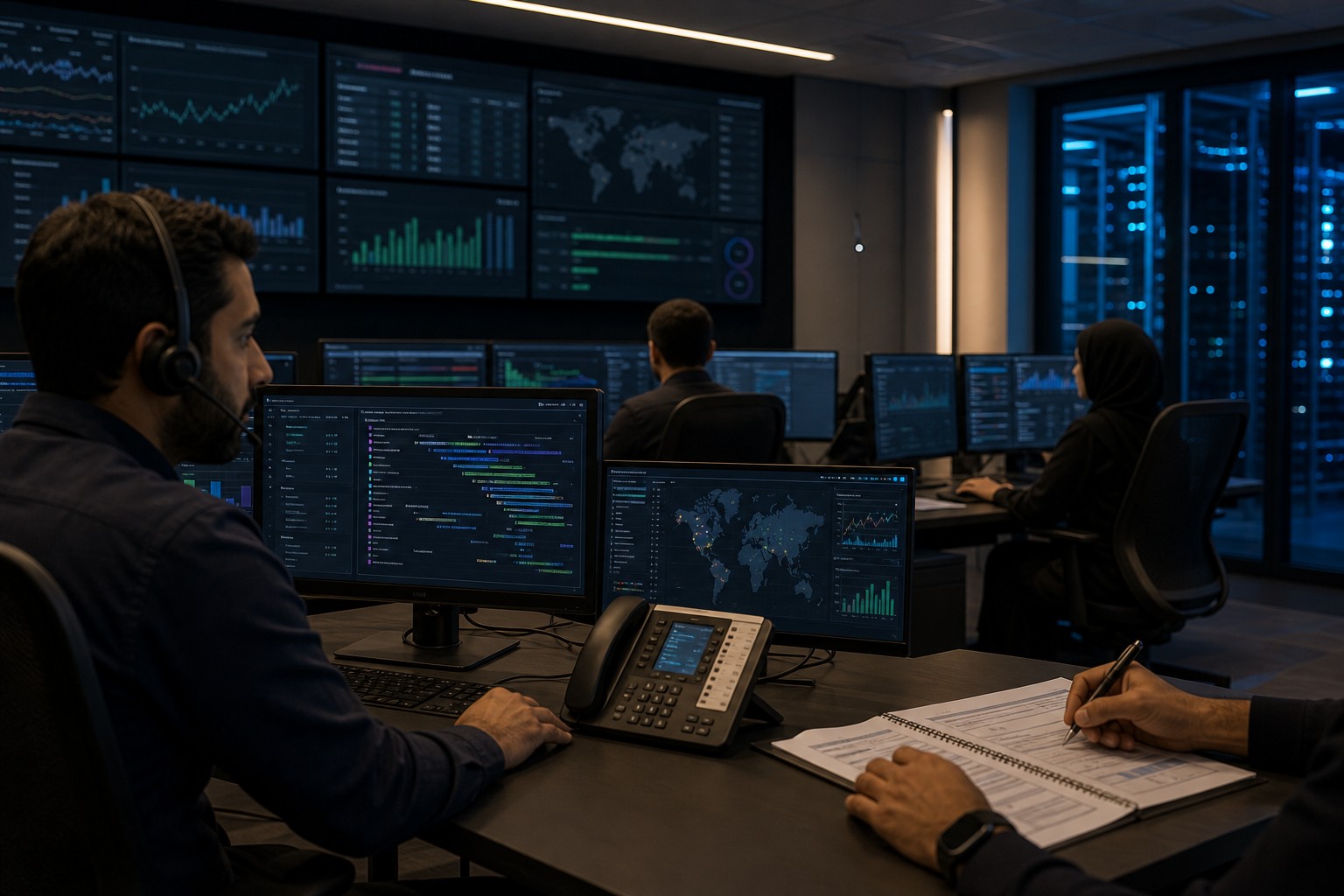 Support operations desk monitoring service health and infrastructure incidents